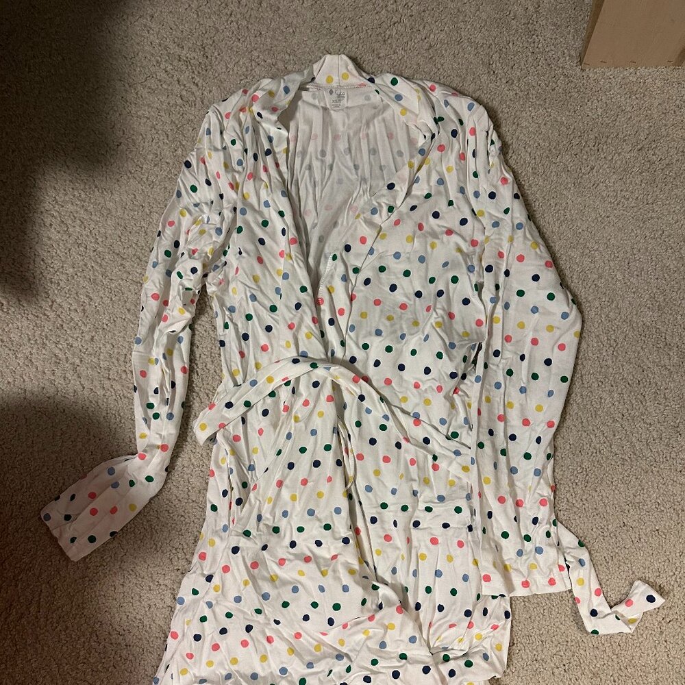 NWOT Kyte Baby Women's Lounge Robe in Spring 2022 Rainbow Dot (XS/S)